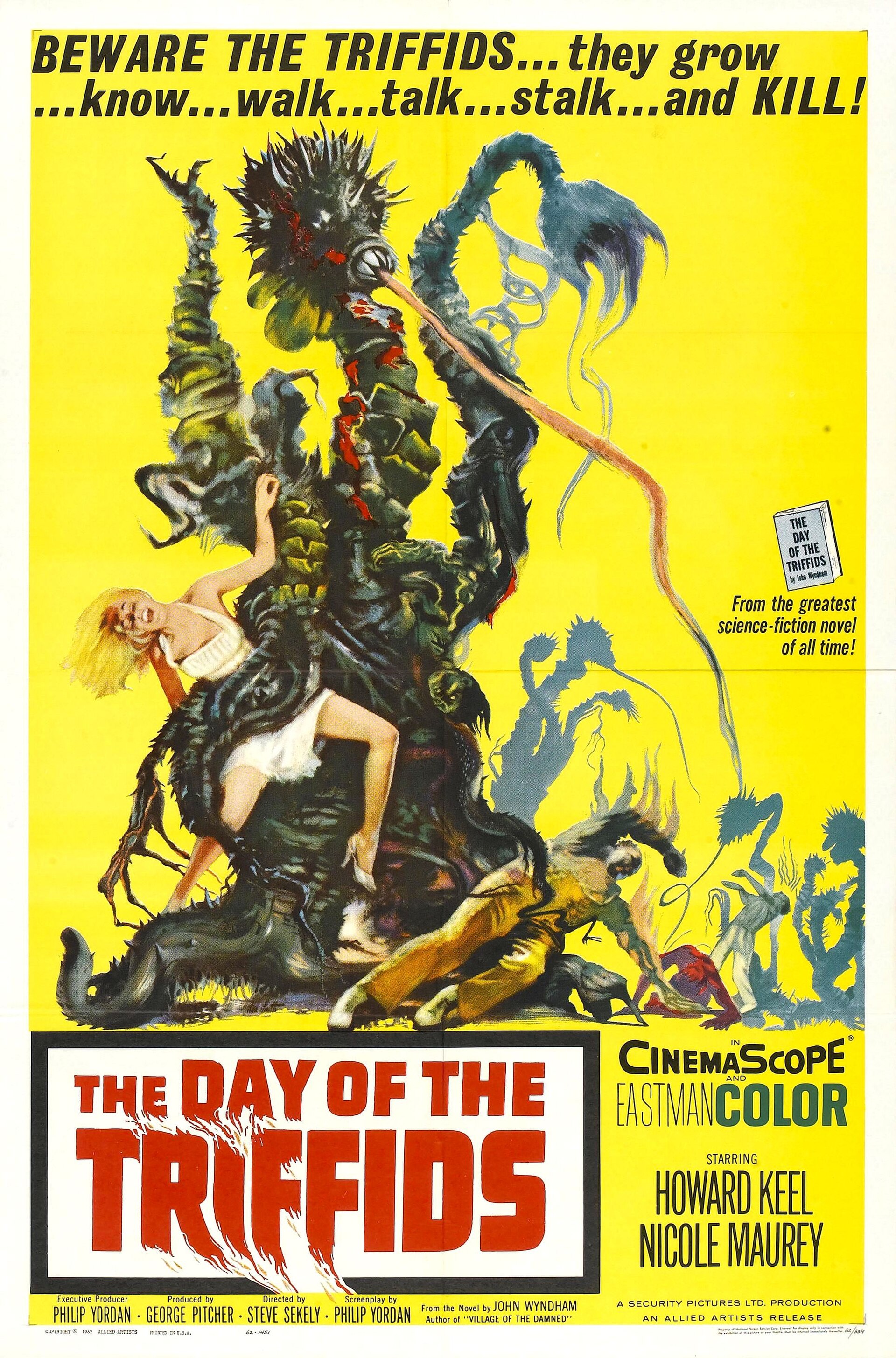 Imagem de referência relacionada a The Day of the Triffids, item descrito como filme de 1962 dirigido por Steve Sekely e Freddie Francis