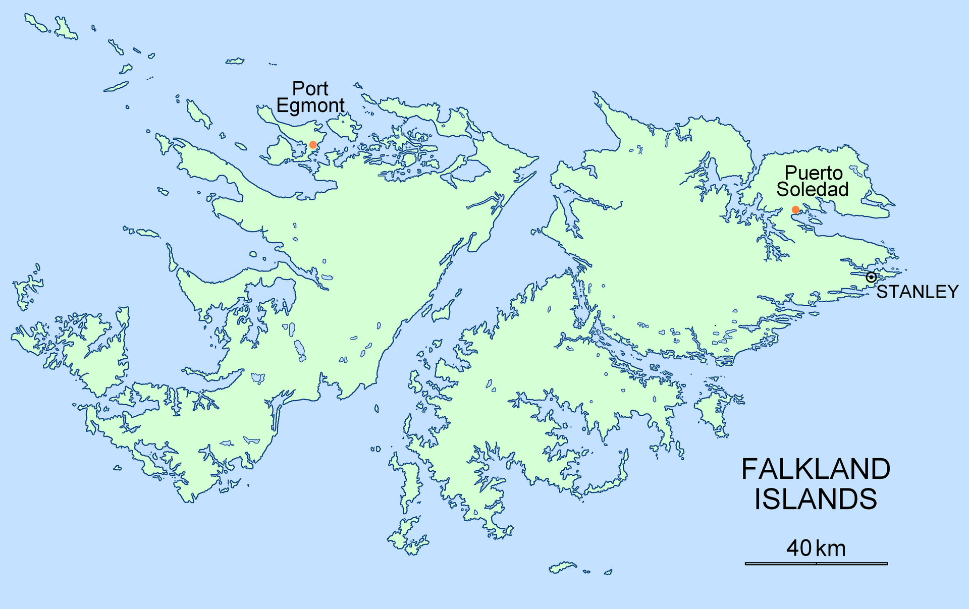 Imagem de referência relacionada a Puerto Soledad, item descrito como lugar histórico das Malvinas/Falklands